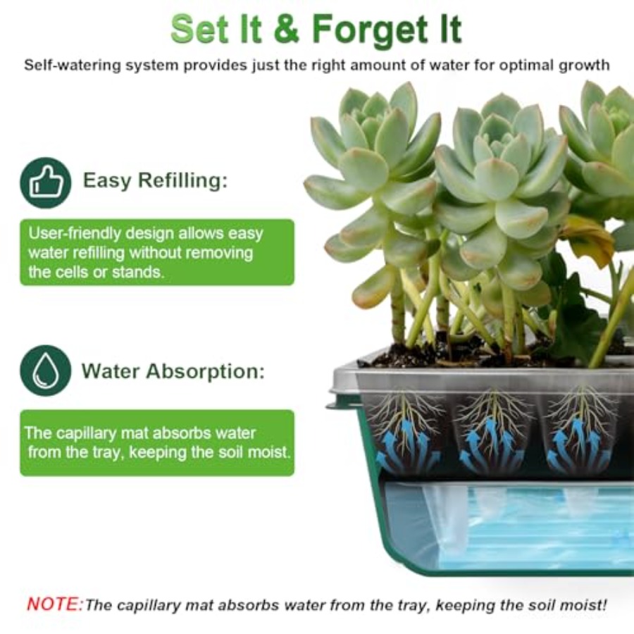 Seed Starter Tray with Grow Li - Humidity Dome Kit 评论和价格
