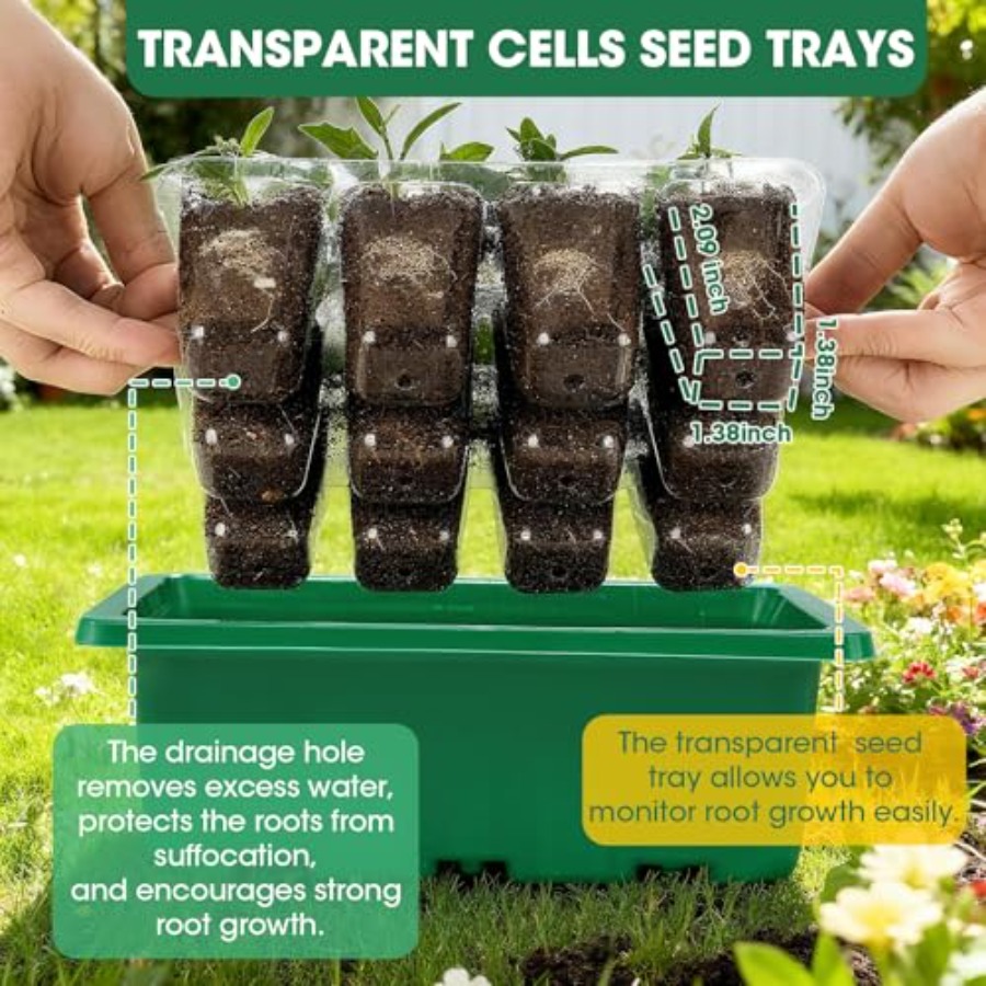 5 Packs Seed Starter Tray with - Humidity Dome Kit 评论和价格